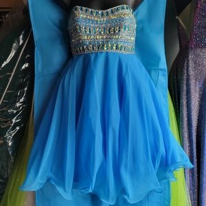 MORI LEE BRIGHT BLUE HOMECOMING DRESS
